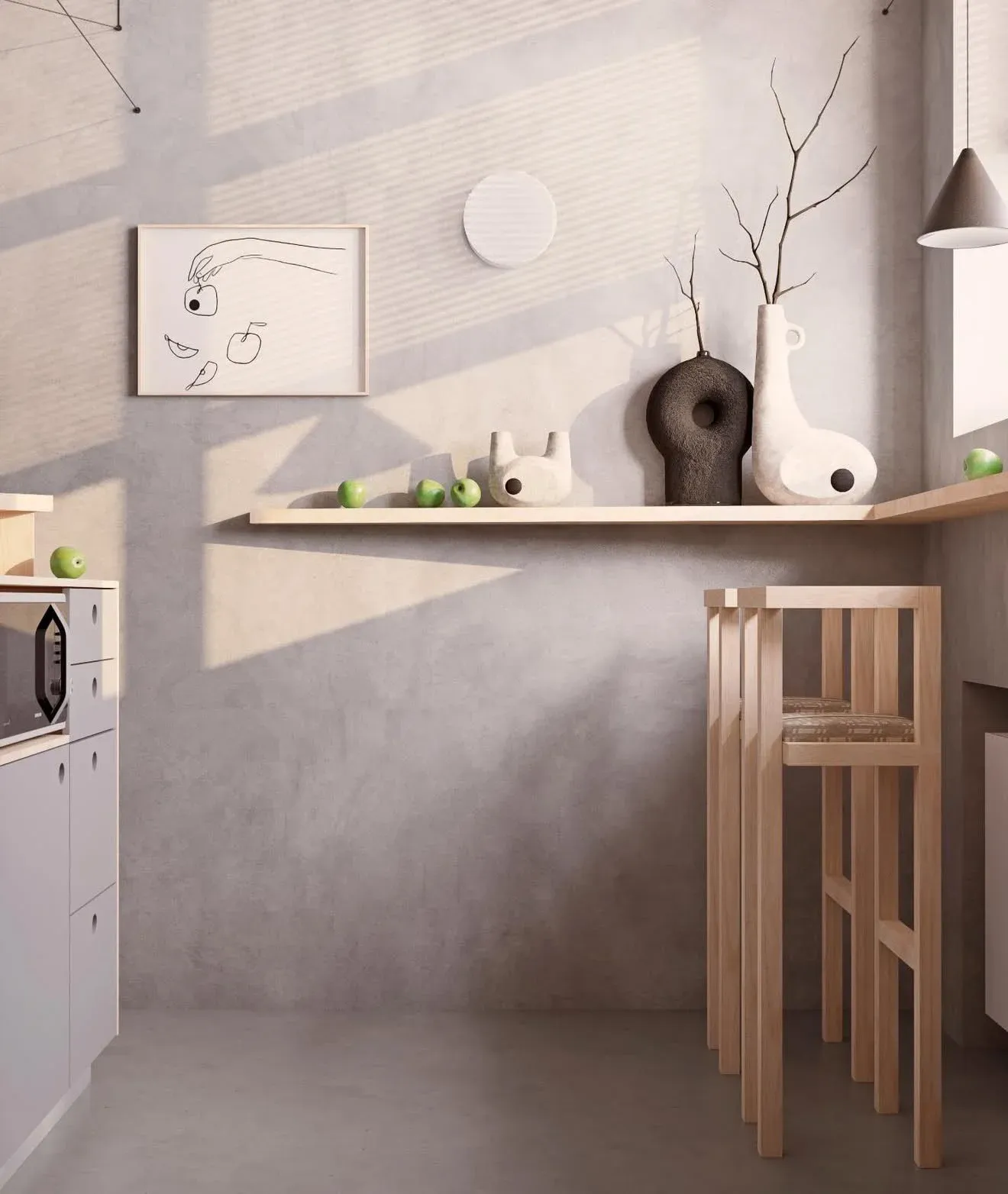 Kitchen for a small office. Visualization