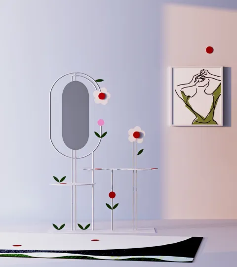 Console with colored dots